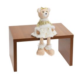 Medveď dievča sediace bie/šampaň textil 11*10*35cm