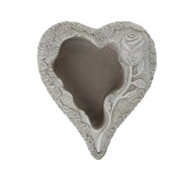 Obal srdce ruža cement sivá 20x25x8.5cm