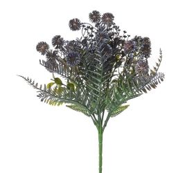 Zeleň drob. kvety, echinops zeleno-modrý metal 38cm