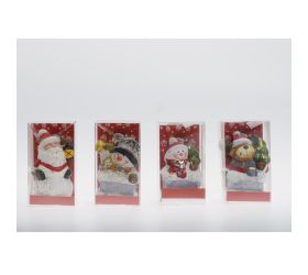Postavičky vian. sob,santa,snehuliak kera. mix/4 s/24 4*3*6cm