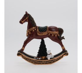 Hojdací koník perníkový poly 18*4,5*18,5cm