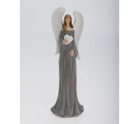 Anjel so srdcom bie/siv poly 5,5*5*17,5cm