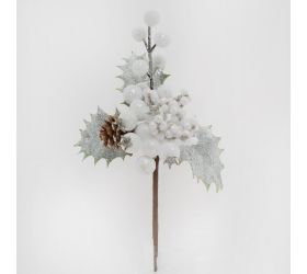 Zápich ilex, biele bobule, šiška, glit. 23cm