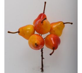 Zápich hrušky žlt/ora s/6 13cm