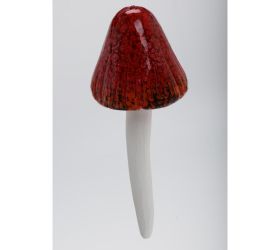 Hríb čer/biely  keram. 6,3*6,3*17,5cm