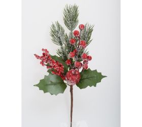 Zápich čečina, jablko, čer. bobule zasnežené 28cm