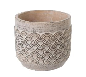 Obal cement antique lt. brown d14.5*h12.5cm