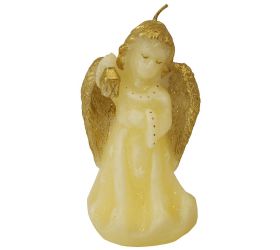 Anjel s lampášom ecru-zlatý 12cm