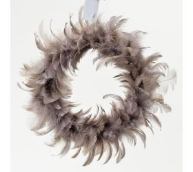 Veniec pierka 25cm sivý