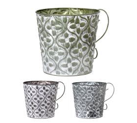 Obal s uchom kov mix 3f zelený ornament v:16,5x18cm