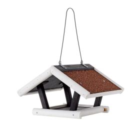 Krmítko vonkajšie, čierno-biele s červenou strechou, 30x18x28cm