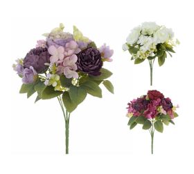 Kytica pivonky, hydrang., drob. kvety, zeleň 3f 30cm