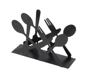 Držiak na servítky príbor kov 13,5x4x9,5cm čierny