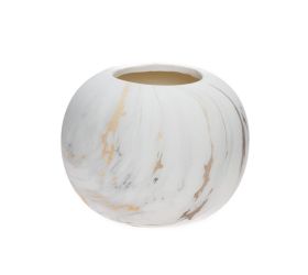 Obal mramor keramika 18x18x14cm bielo zlatá