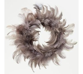 Veniec pierka 20cm sivý