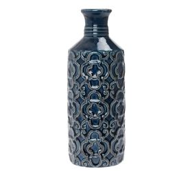 Váza ornament modrá keramika 11.5*11.5*31cm