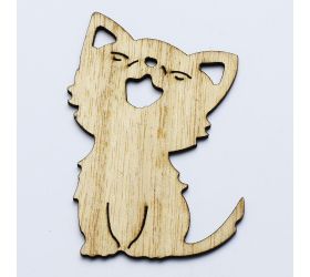 Výrez mačka s/6 8cm natur