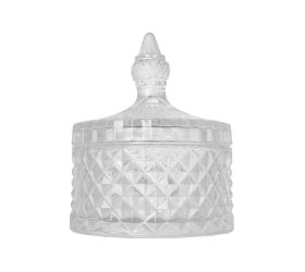 Bombonierka  sklo trans. v/b v12,5cm d105 /f105125
