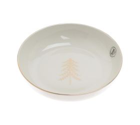 Tanier na polievku porcelán v7/pr.14cm biela so stromovým vzorom so zlatým okrajom