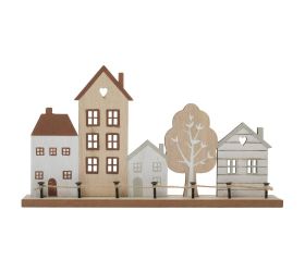 Domy drevo 30x16,4x4,5cm natur biele