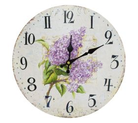 Hodiny nástenné mdf dia 34cm orgován