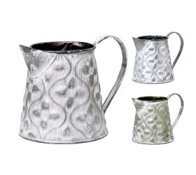 Váza džbán mini kov mix 3f zelený ornament v:13x9,5cm super cena