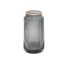 Váza sklo čierna d13h24cm