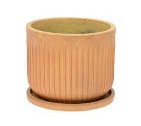 J105 kvetináč + miska hnedá 30xh24,5cm m