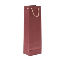 Taška papier fľaša kraft bordo 12 × 39+9