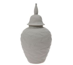 Dóza s poklopom keramika 17x17x32cm šedá