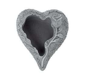 Obal srdce ruža cement sivá 20x25x8.5cm