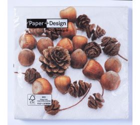 200734 servítky cones and nuts 33 × 33 cm