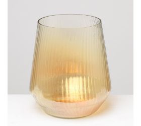 Pohár na čaj svieč 15cm zlatá ombre