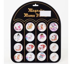 Magnetka okrúhla vianoce s/24  mix 4x4x1,4cm