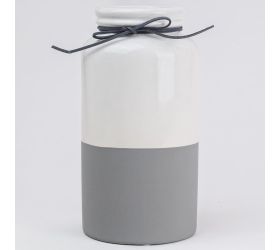 Váza bielo sivá s motúzkom 18,5x10,5cm super cena