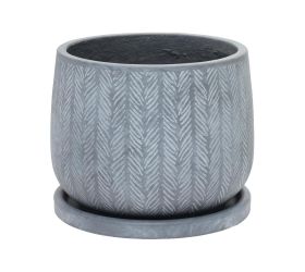 J43 kvetináč + miska ivy čierna 44,5xh36cm xl