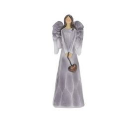 Anjel so srdcom siv/bie poly 6*4,2*16,5cm