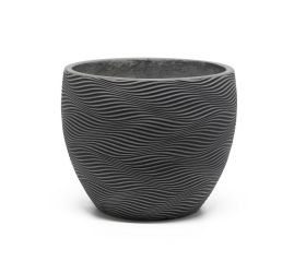J125 kvetináč + miska kiki  antik šedá 30x24,5cm m
