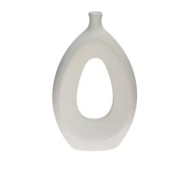 Váza keramika 18,5x6x30,5cm biela