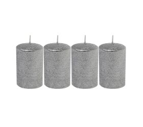 Valec 4-pack gliter strieborný 6x9