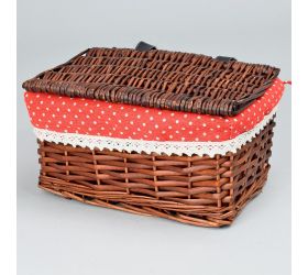 350fl/s prútený košík tm.hnedý vzor bodka s:28x19x17cm