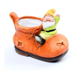 Topánka s trpaslíkom obal keramika 19x9,5x14cm