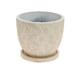 J128 kvetináč + miska mai šedo - biela 24x19,6cm s