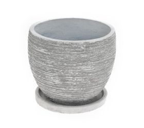 J149 kvetináč + miska faith biela 37x30,3cm l