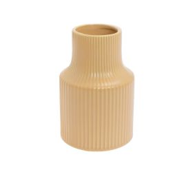 Váza pruhy keramika 10x10x15cm hnedá