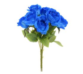 Kytica ruža x7 40cm modrá
