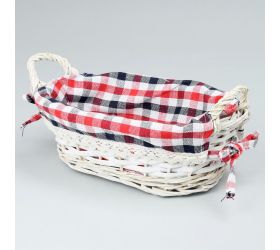 Prútený košík biely vzor kocka m:32x23x11cm