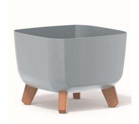 Dgql240 kvetináč gracia sq.na nohách sivý 24x24xv18,7cm