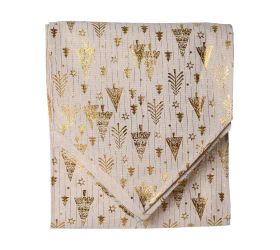 Vian. štóla na stôl vz. strom béž/zla textil 32*150cm