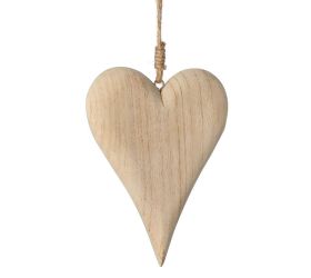 Zawieszka srdce drevo natur 11,5 × 15 × 1,8 cm